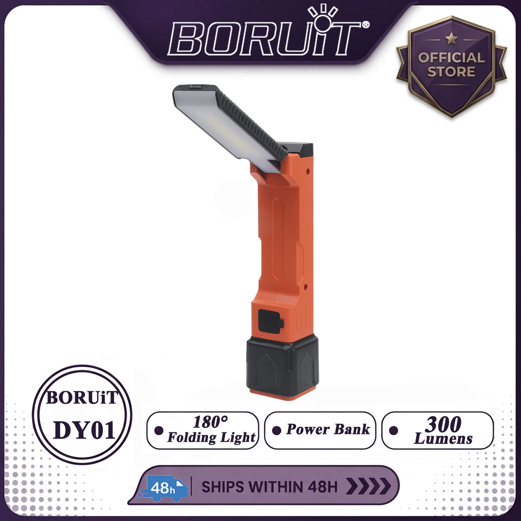 Boruit 300lm led luz de trabal - Power Bank avaliação e preço